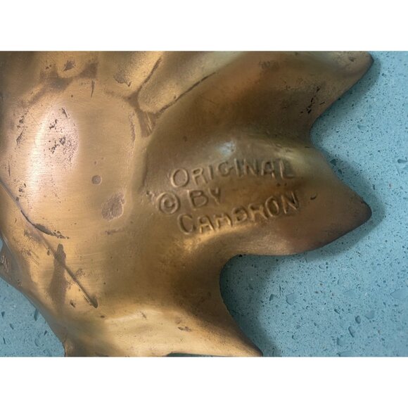 Original By Cambron Vintage Solid Brass 410 Maple Leaf Tray - Picture 11 of 13